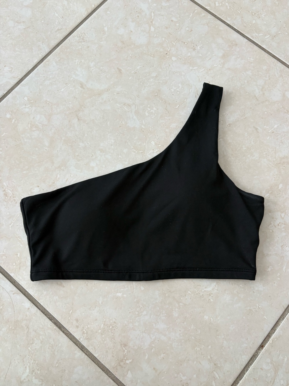 Black one shoulder crop top/bra